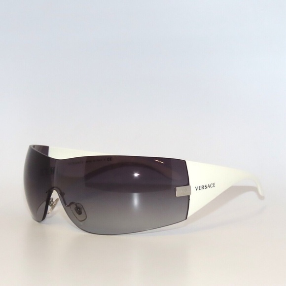 Versace 2054 10008G White Grey Gradient Shield Sunglasses VE2054